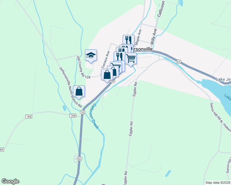 map of restaurants, bars, coffee shops, grocery stores, and more near 46 Taylor A Road in Jeffersonville