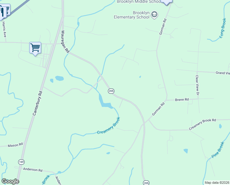 map of restaurants, bars, coffee shops, grocery stores, and more near 150 Wauregan Road in Brooklyn