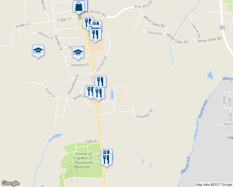 map of restaurants, bars, coffee shops, grocery stores, and more near 16 Van Wert Place in Hyde Park