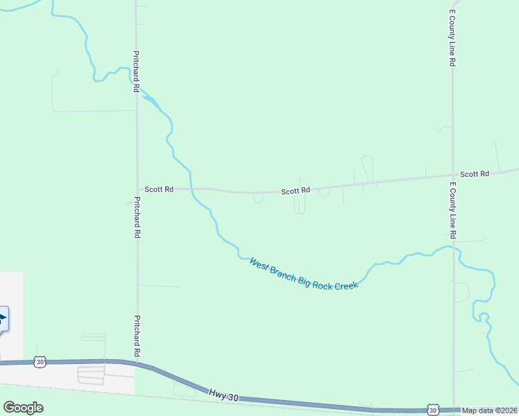 map of restaurants, bars, coffee shops, grocery stores, and more near 17396 Scott Road in Hinckley