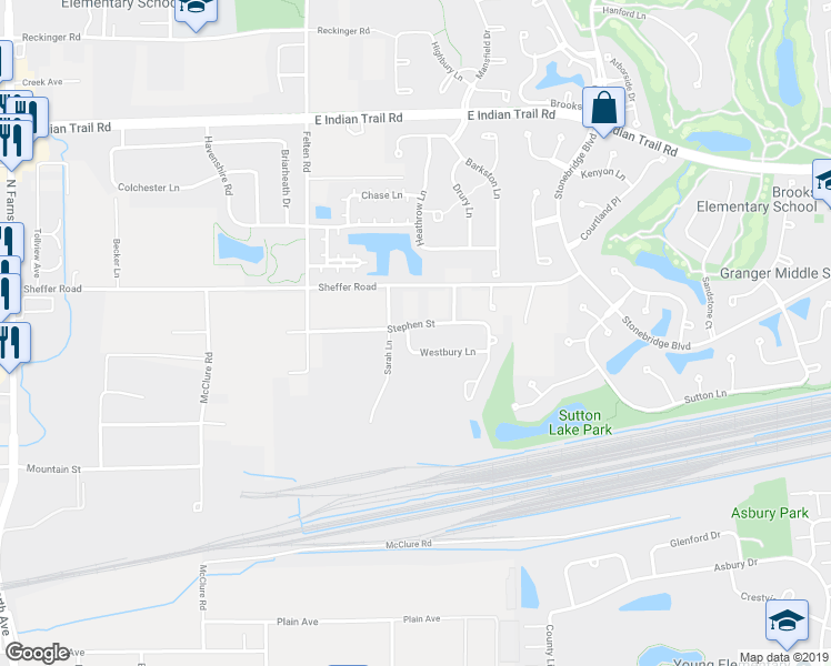 map of restaurants, bars, coffee shops, grocery stores, and more near 2027 Stephen Street in Aurora