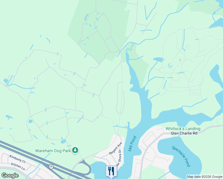 map of restaurants, bars, coffee shops, grocery stores, and more near 100 Maple Springs Road in Wareham