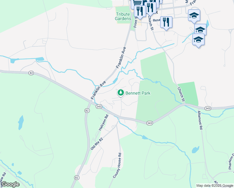 map of restaurants, bars, coffee shops, grocery stores, and more near 9 Bennett Common Way in Washington