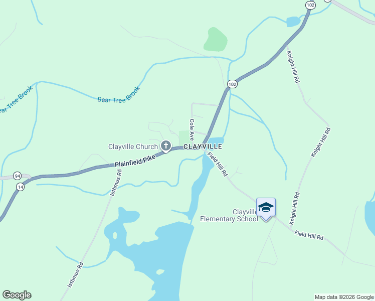 map of restaurants, bars, coffee shops, grocery stores, and more near 3 Plainfield Pike in Foster