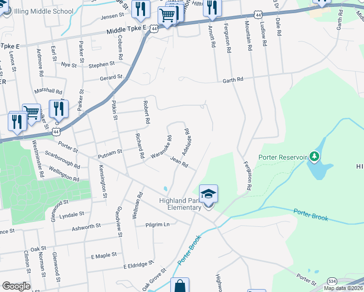 map of restaurants, bars, coffee shops, grocery stores, and more near 83 Adelaide Road in Manchester