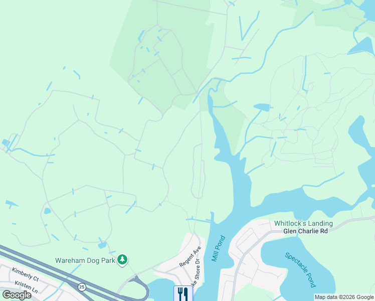 map of restaurants, bars, coffee shops, grocery stores, and more near 100 Maple Springs Road in Wareham