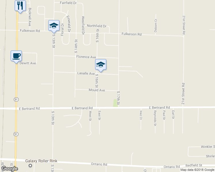 map of restaurants, bars, coffee shops, grocery stores, and more near 1620 Lasalle Avenue in Niles