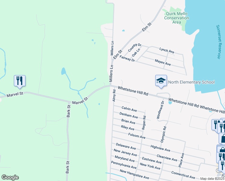 map of restaurants, bars, coffee shops, grocery stores, and more near 16 Millers Lane in Swansea