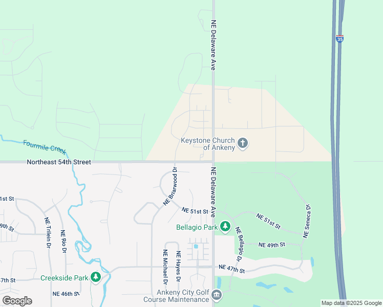 map of restaurants, bars, coffee shops, grocery stores, and more near 5429 Northeast Briarwood Drive in Ankeny