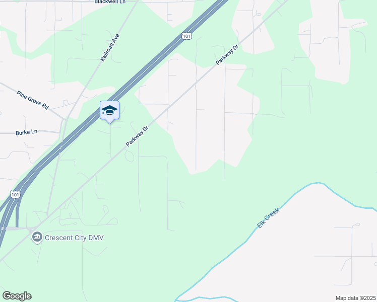 map of restaurants, bars, coffee shops, grocery stores, and more near 1151 Ferndale Lane in Crescent City