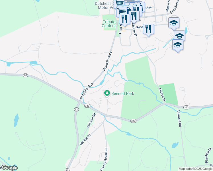 map of restaurants, bars, coffee shops, grocery stores, and more near 5 John O Keefe Boulevard in Millbrook