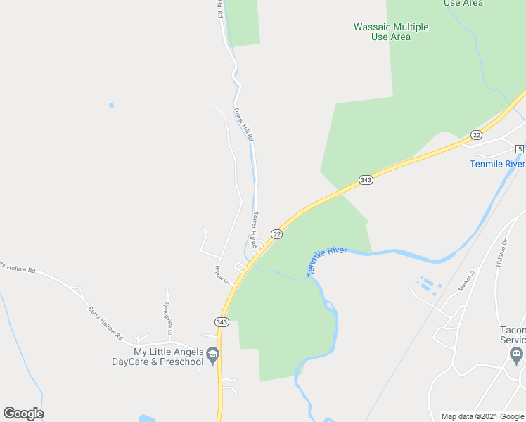 map of restaurants, bars, coffee shops, grocery stores, and more near 32 Tower Hill Road in Wassaic