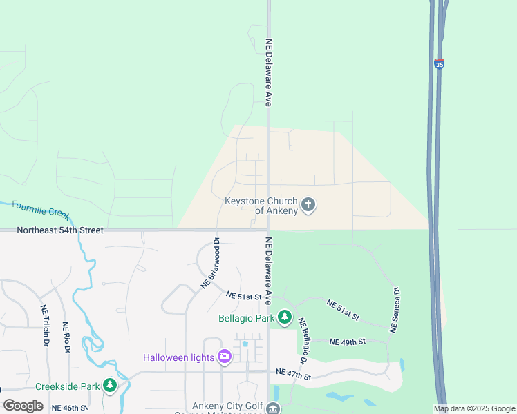 map of restaurants, bars, coffee shops, grocery stores, and more near 5515 Northeast Lowell Lane in Ankeny