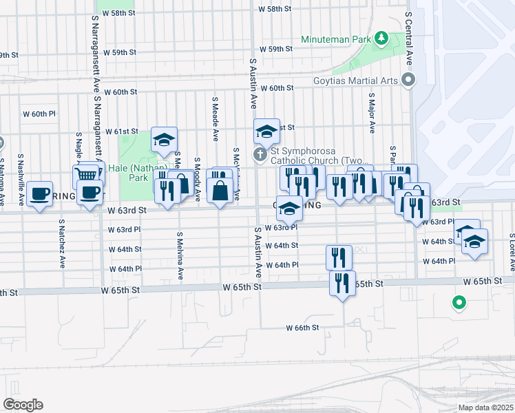 map of restaurants, bars, coffee shops, grocery stores, and more near in Chicago