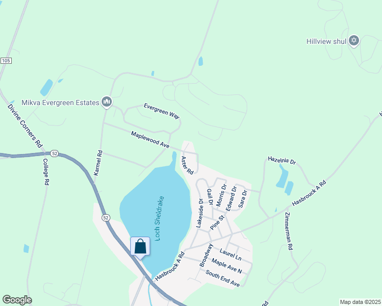 map of restaurants, bars, coffee shops, grocery stores, and more near 108 Maplewood Avenue in Loch Sheldrake