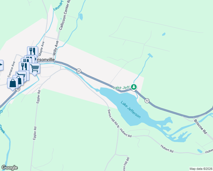 map of restaurants, bars, coffee shops, grocery stores, and more near 4749 New York 52 in Jeffersonville