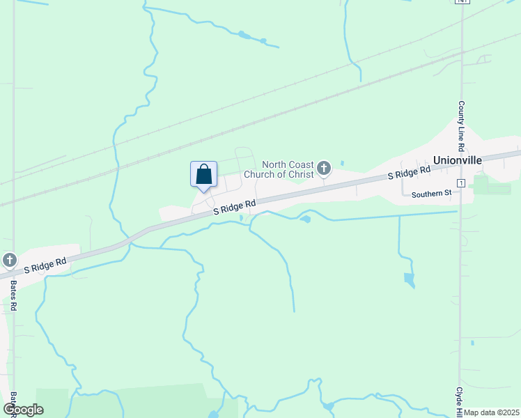 map of restaurants, bars, coffee shops, grocery stores, and more near 7586 South Ridge Road in Madison