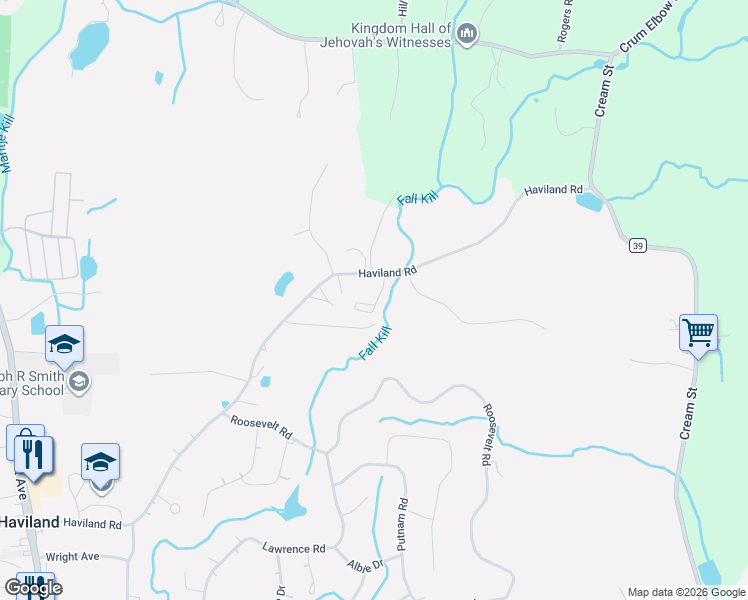 map of restaurants, bars, coffee shops, grocery stores, and more near 1 Jennifer Court in Poughkeepsie