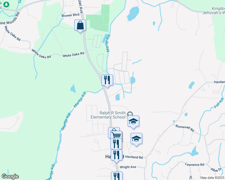 map of restaurants, bars, coffee shops, grocery stores, and more near 960 New York 9G in Hyde Park