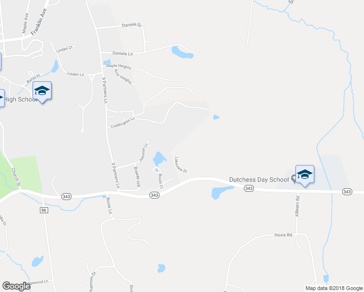 map of restaurants, bars, coffee shops, grocery stores, and more near 30 Lakeview Drive in Millbrook
