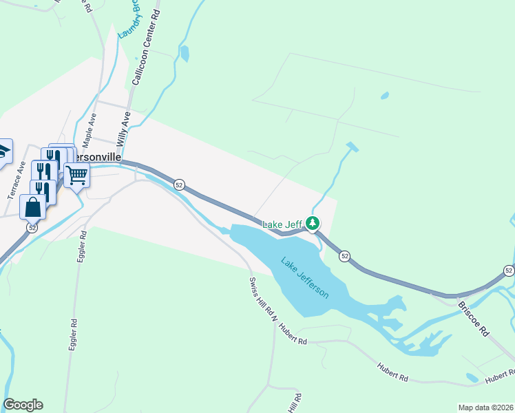 map of restaurants, bars, coffee shops, grocery stores, and more near 4749 New York 52 in Jeffersonville