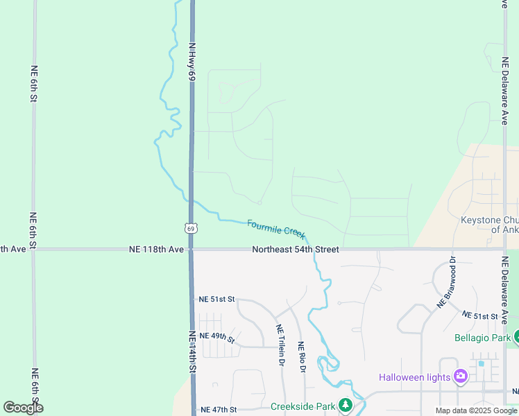 map of restaurants, bars, coffee shops, grocery stores, and more near 1514 Northeast 118th Avenue in Ankeny