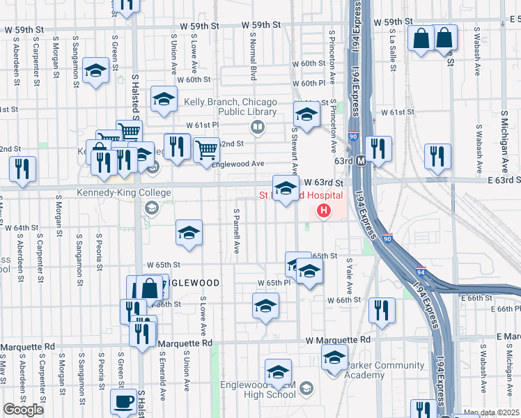 map of restaurants, bars, coffee shops, grocery stores, and more near in Chicago