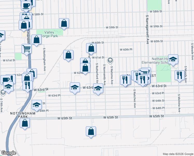 map of restaurants, bars, coffee shops, grocery stores, and more near in Chicago