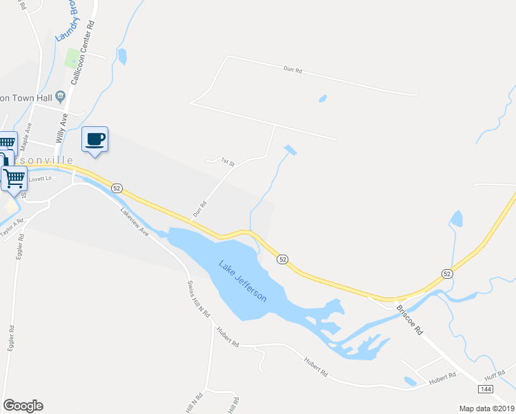 map of restaurants, bars, coffee shops, grocery stores, and more near 4700 New York 52 in Jeffersonville