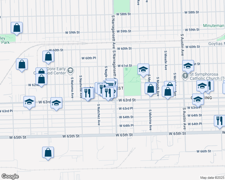 map of restaurants, bars, coffee shops, grocery stores, and more near in Chicago