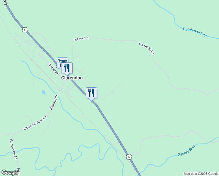 map of restaurants, bars, coffee shops, grocery stores, and more near 19 Winger Avenue in Warren