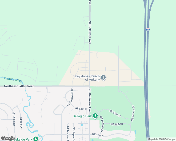 map of restaurants, bars, coffee shops, grocery stores, and more near 1010 Northeast 57th Lane in Ankeny