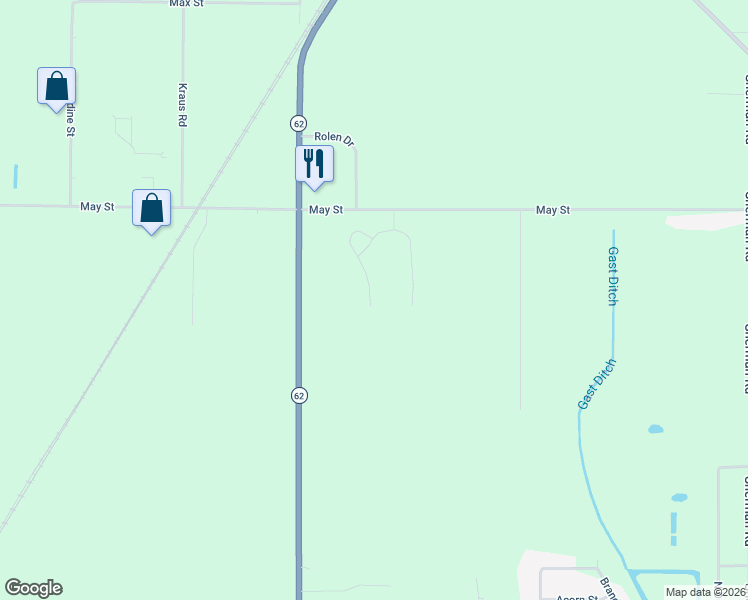 map of restaurants, bars, coffee shops, grocery stores, and more near 70073 Tiffany Drive in Edwardsburg