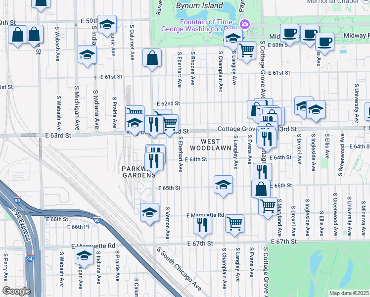 map of restaurants, bars, coffee shops, grocery stores, and more near in Chicago