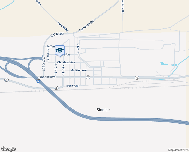 map of restaurants, bars, coffee shops, grocery stores, and more near 207 North 5th Street in Sinclair