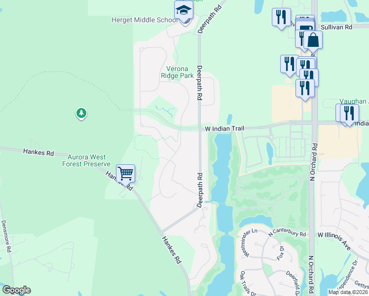 map of restaurants, bars, coffee shops, grocery stores, and more near 1103 Star Grass Lane in Aurora