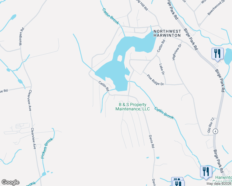 map of restaurants, bars, coffee shops, grocery stores, and more near 108 Catlin Road in Harwinton