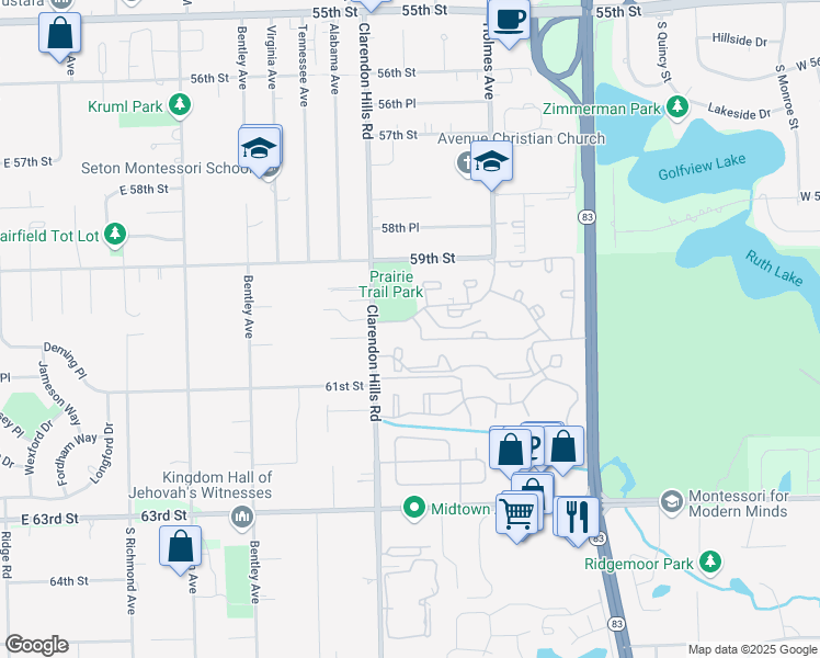 map of restaurants, bars, coffee shops, grocery stores, and more near 175 Macarthur Drive in Willowbrook