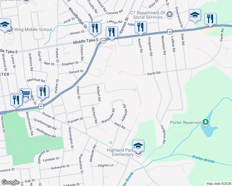 map of restaurants, bars, coffee shops, grocery stores, and more near 140 Boulder Road in Manchester