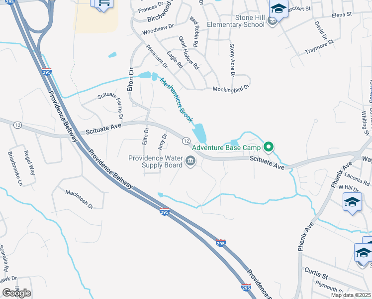 map of restaurants, bars, coffee shops, grocery stores, and more near 436 Scituate Avenue in Cranston