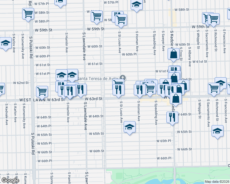 map of restaurants, bars, coffee shops, grocery stores, and more near in Chicago