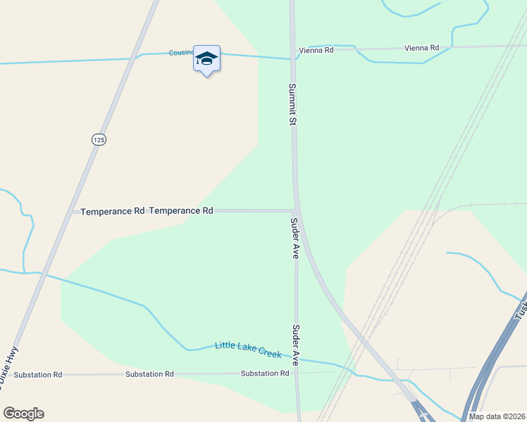 map of restaurants, bars, coffee shops, grocery stores, and more near 2406 Temperance Road in Erie