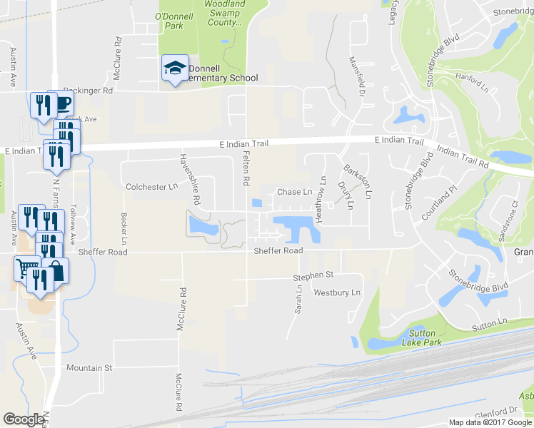 map of restaurants, bars, coffee shops, grocery stores, and more near 1843 Havenshire Road in Aurora