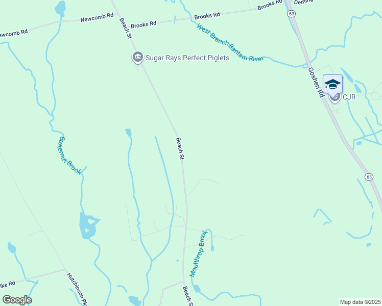 map of restaurants, bars, coffee shops, grocery stores, and more near 318 Beach Street in Litchfield