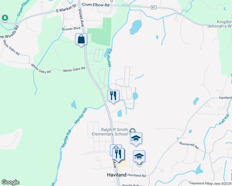 map of restaurants, bars, coffee shops, grocery stores, and more near 36 Kens Way in Hyde Park