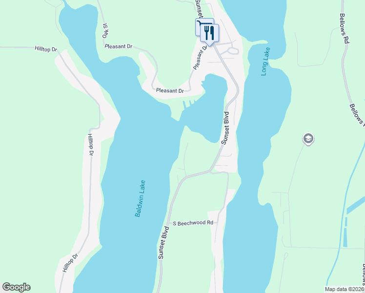 map of restaurants, bars, coffee shops, grocery stores, and more near 70058 Treasure Island Road in Union