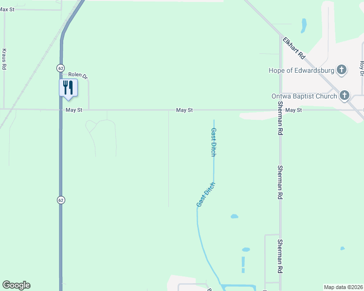 map of restaurants, bars, coffee shops, grocery stores, and more near 70153 Brittany Glen in Edwardsburg