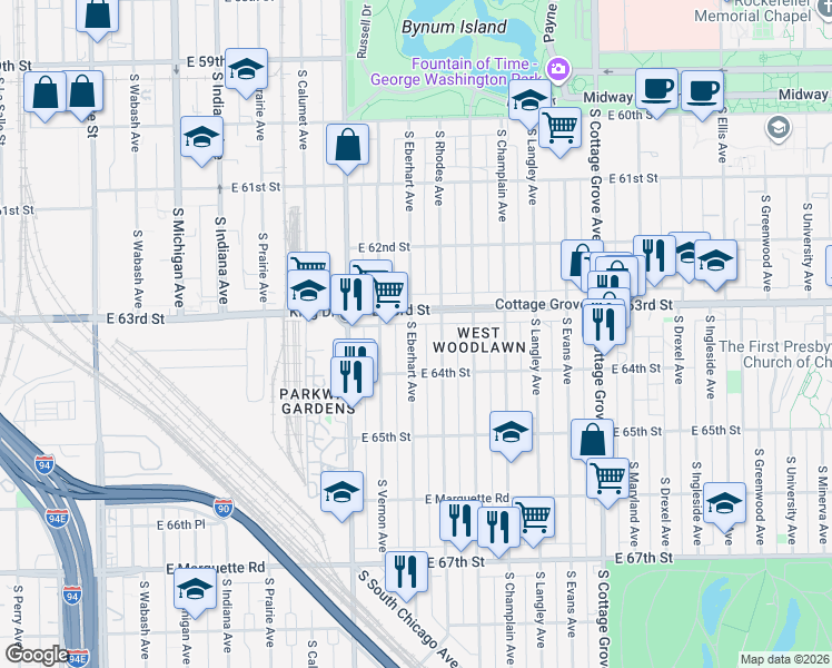 map of restaurants, bars, coffee shops, grocery stores, and more near in Chicago