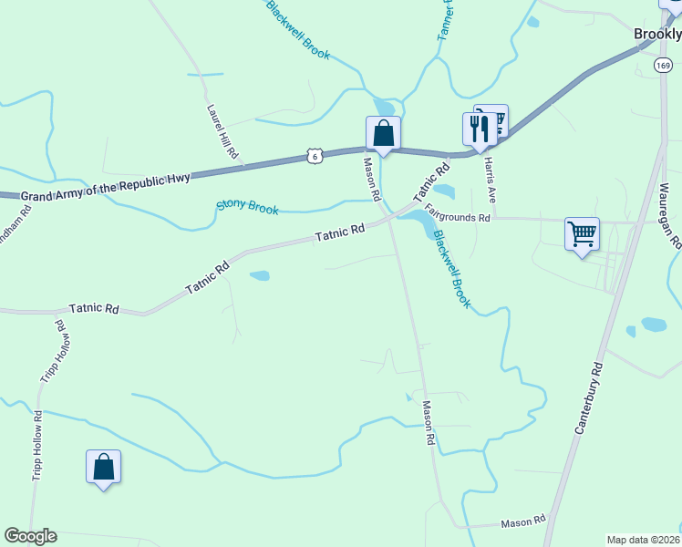 map of restaurants, bars, coffee shops, grocery stores, and more near 36 Mason Hill Road in Brooklyn