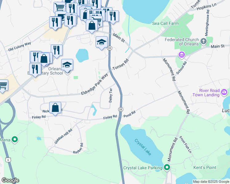 map of restaurants, bars, coffee shops, grocery stores, and more near 60 Daleys Terrace in Orleans